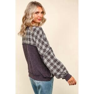 Haptics - Houndstooth Brushed Hacci Pullover
